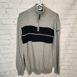 Men's Nautica Jean Co zip-up turtle neck sweater, size Large
